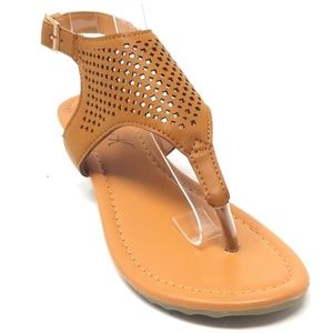 Slingback Wedge Thong Sandals, SW-2889, Camel